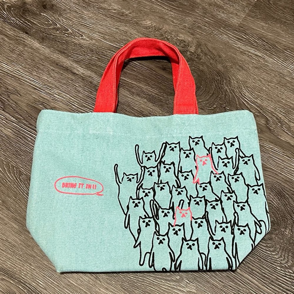 Loop Kitten Cat Tote Bag ❘ Travel Bag ❘ Causal Bag ❘ 2-Handle Bag ❘ Animal Print